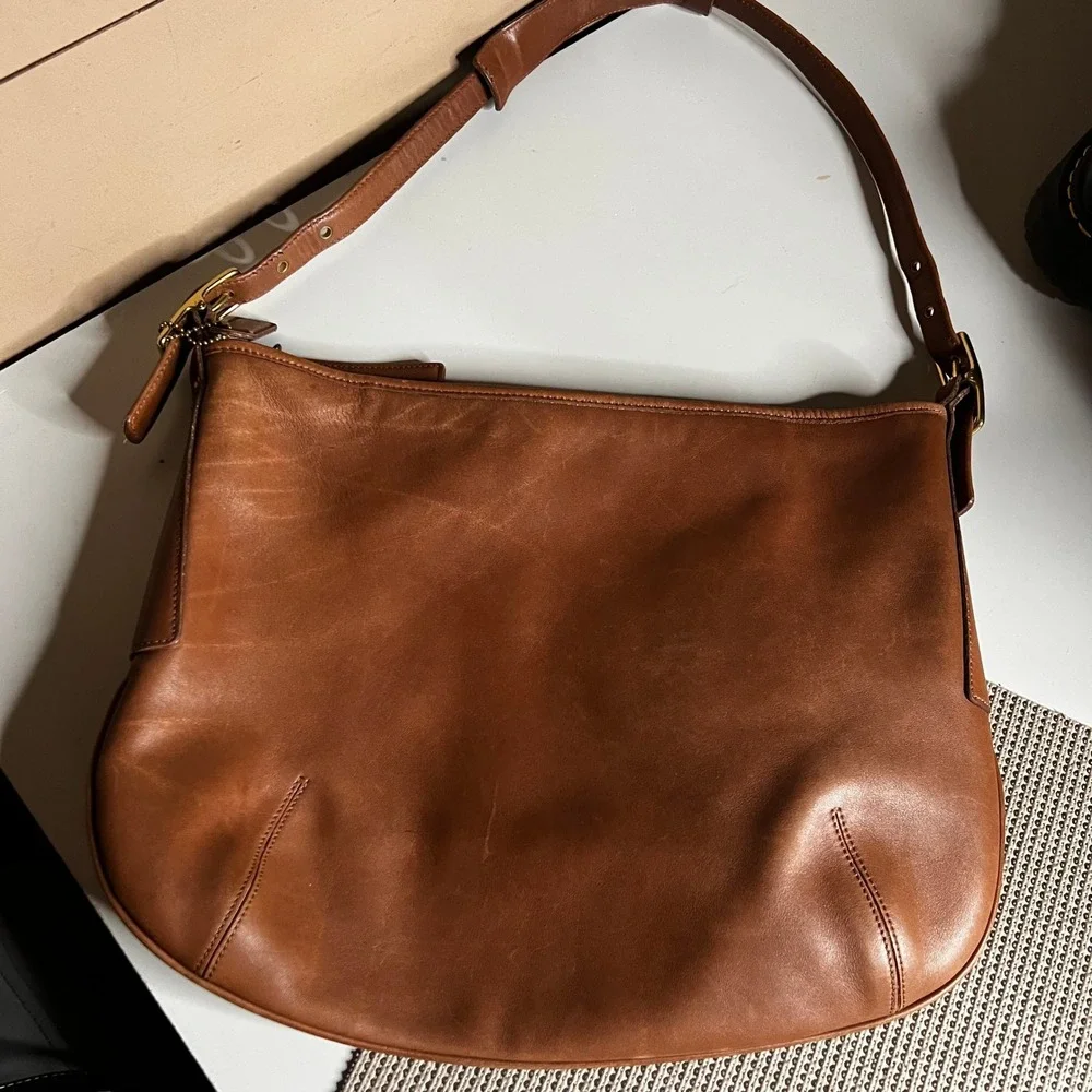 Vintage Coach Legacy Slim Ergo Hobo Bag Tan Leather Shoulder Bag